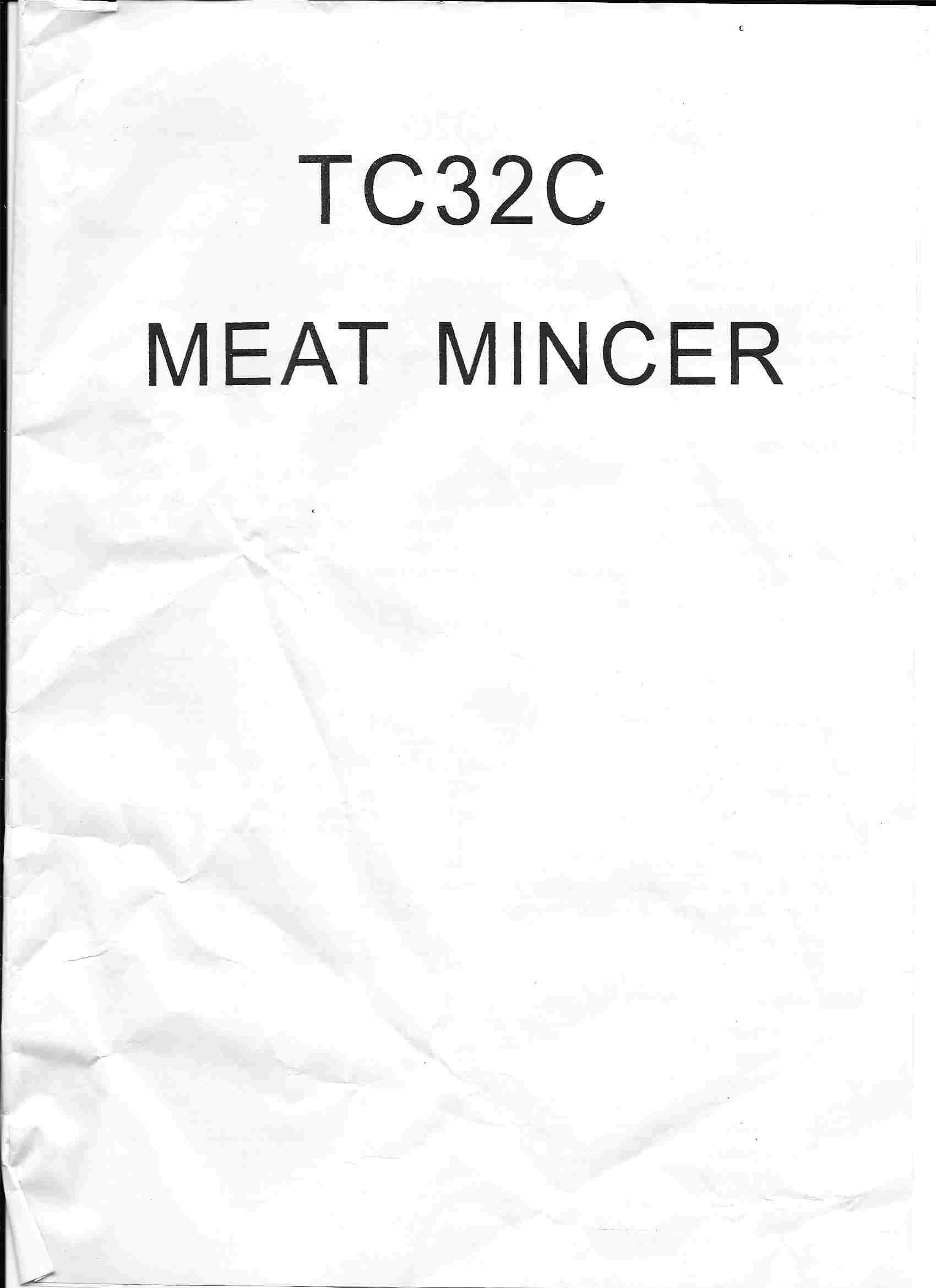 Proprocessor #32 Meat Grinder Manual 